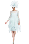 Handkerchief Silk Georgette Tunic And Dress With Beaded French Lace