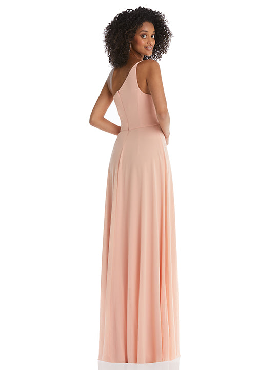 Dessy Bridesmaid Dress Style 1555 - Salmon Pink - Off the Shoulder