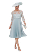 Sunray Pleated Dress With Lace Bodice