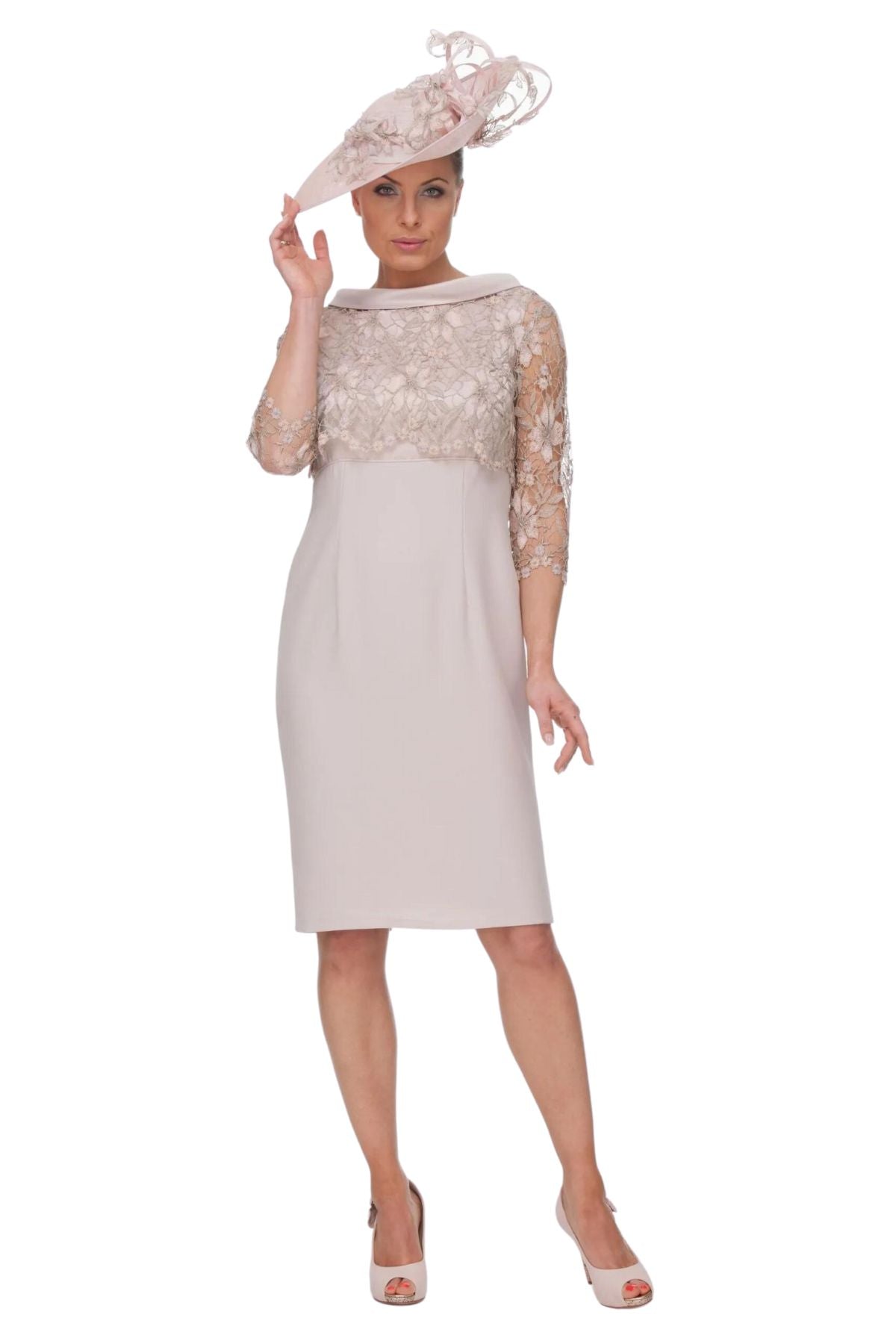 Short Dress With Guipure Lace Top