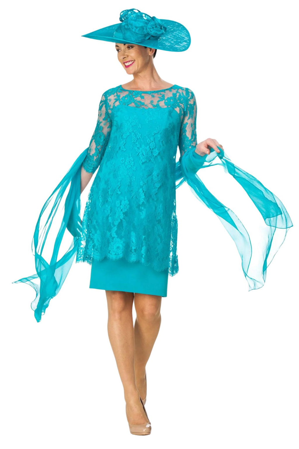 Silk dress with A line lace tunic