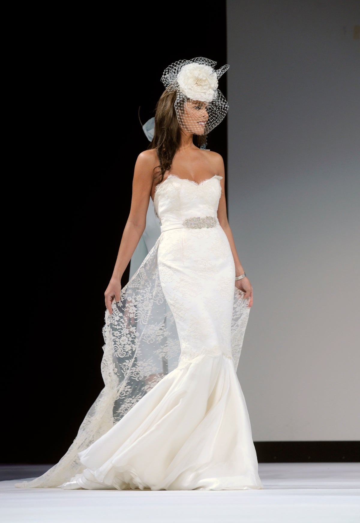 SALE Julianna - Strapless Mermaid Wedding Dress with Lace and Belt