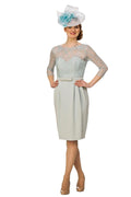 Duck Egg Silk and Lace Dress