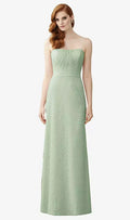 SALE Full length Celadon Lace Strapless Dress
