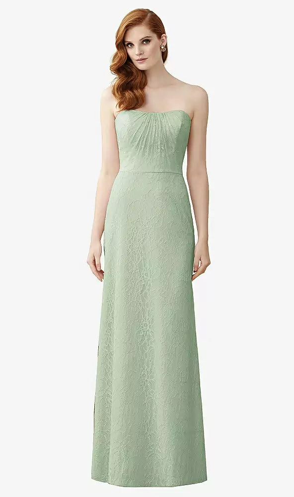 SALE Full length Celadon Lace Strapless Dress