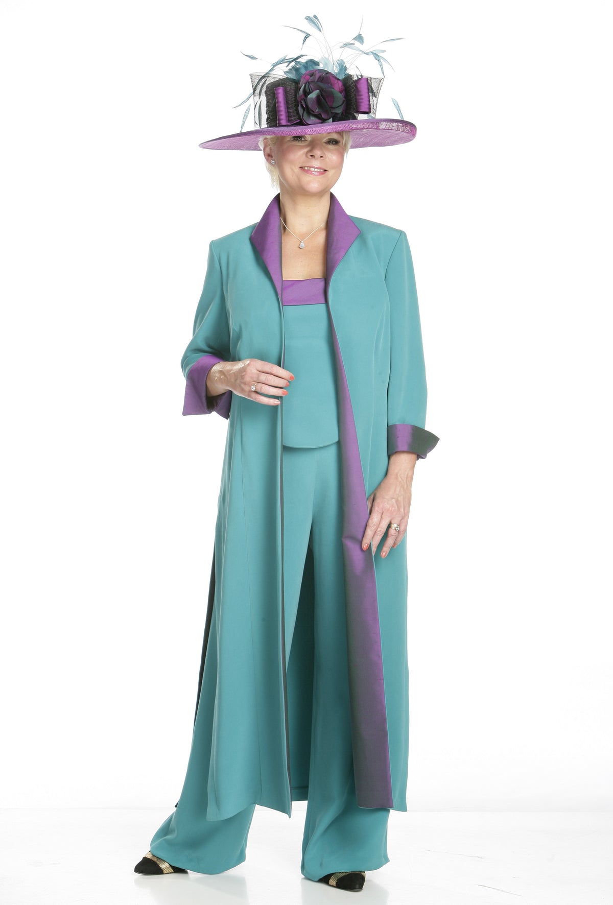 Occasion Wear - Three Piece Silk Coat, Bodice and Trousers