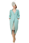 Wool Crepe Coat over Corded Metallic Lace Dress