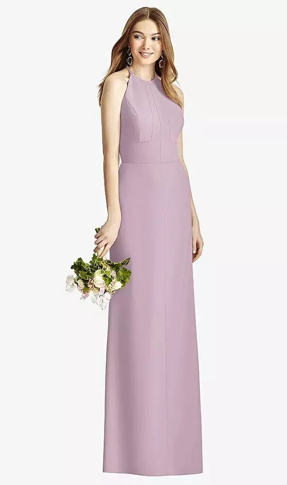 SALE Full length Suede Rose Crepe Seamed Bodice Dress