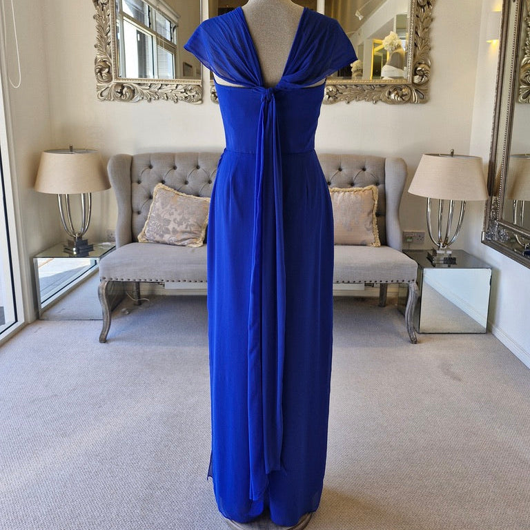 ARCHIVE SALE - Royal Blue Cap Sleeve Prom Evening Dress - Size 10