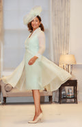 Organza Coat over Sheath Dress with Subtle Sparkle