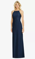 SALE Full length Navy Chiffon lace bodice Dress