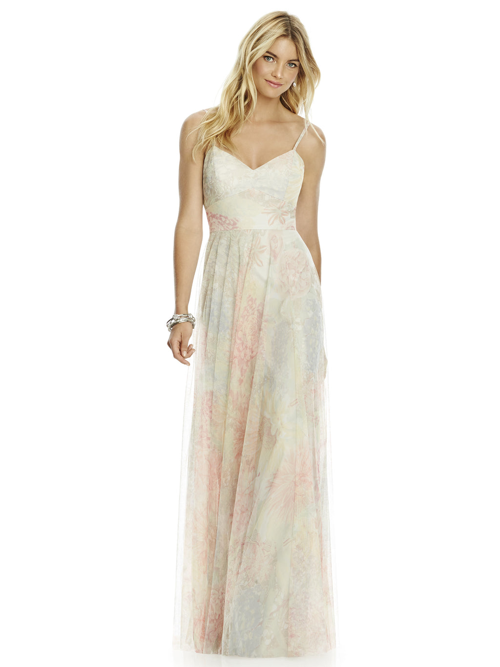 SALE Full Length Floral Tulle Dress - Rose Romance