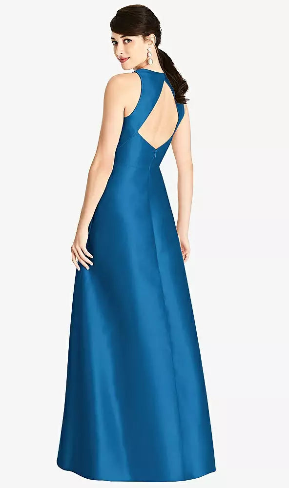 Alfred Sung Bridemaids Evening Dress - Style D746 - Peacock Blue