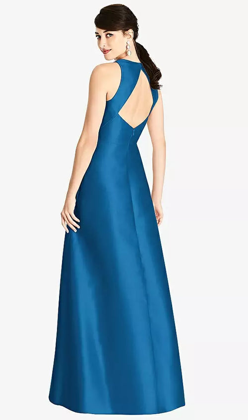 Alfred Sung Bridemaids Evening Dress - Style D746 - Peacock Blue
