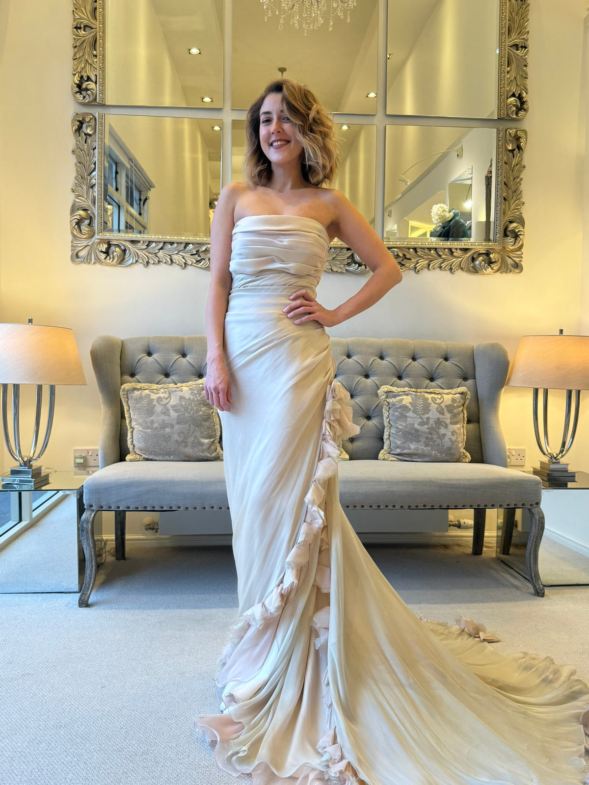 SALE - Strapless Dress with Ruffle Tiers