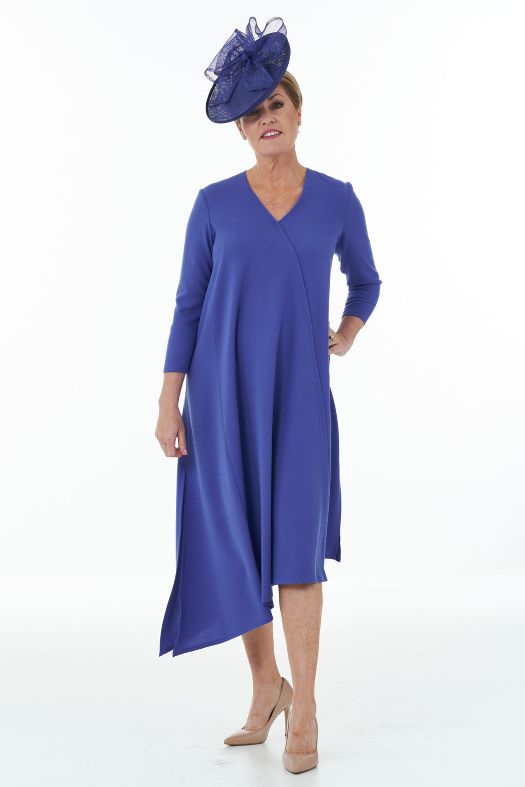 Occasion Wear - Asymetric Hem Dress in Bluebell