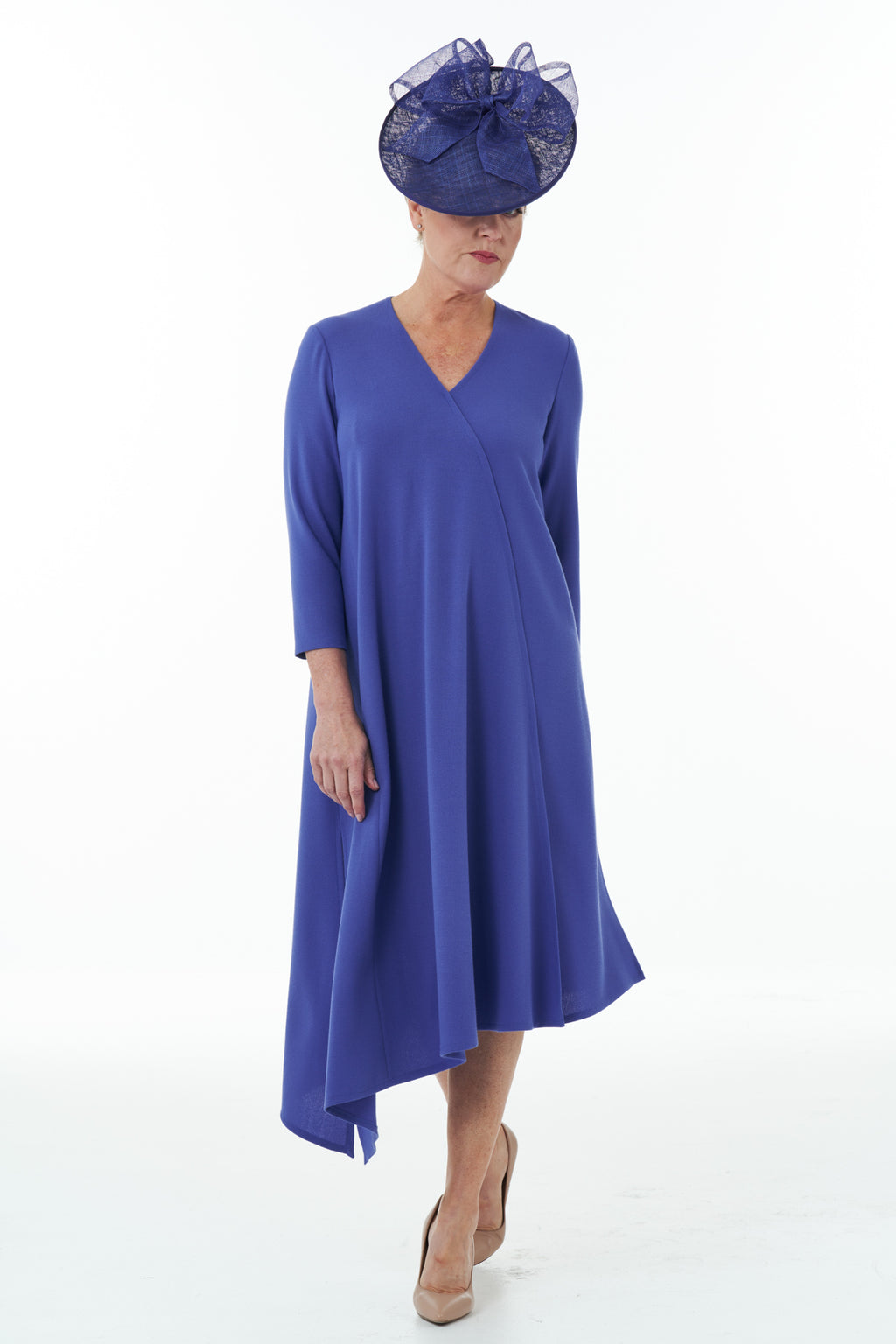 Occasion Wear - Asymetric Hem Dress in Bluebell