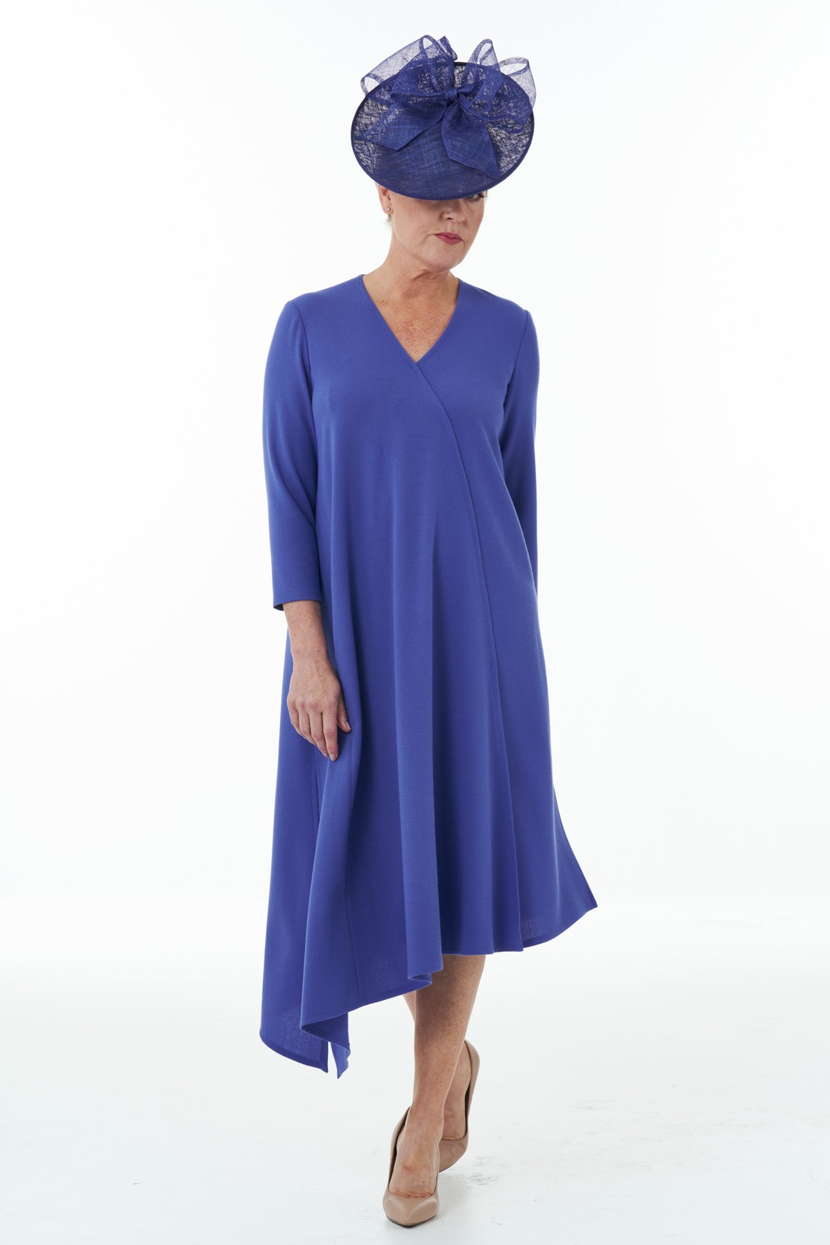 Occasion Wear - Asymetric Hem Dress in Bluebell