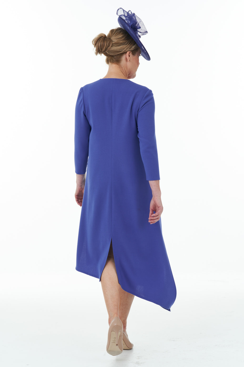 Occasion Wear - Asymetric Hem Dress in Bluebell