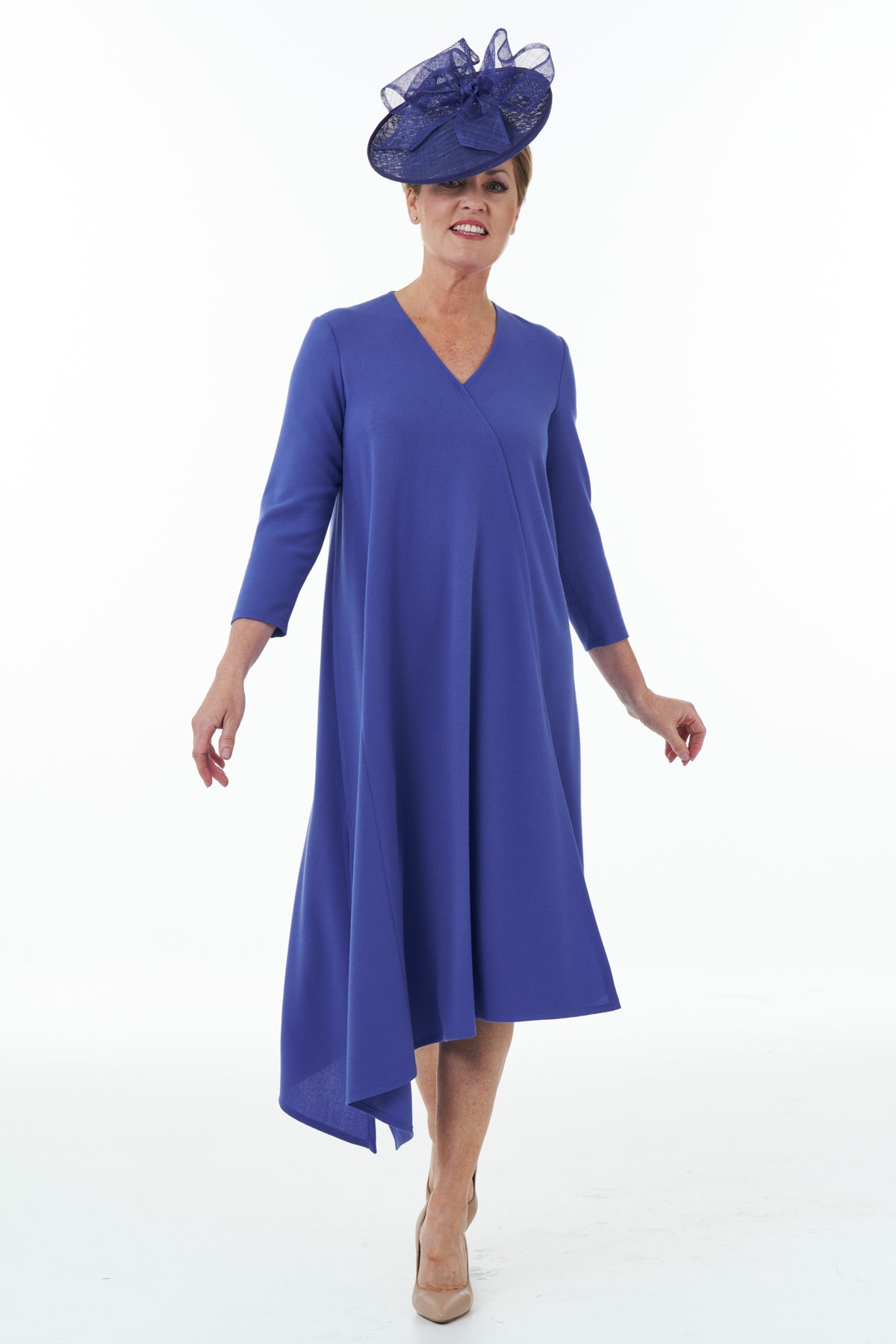 Asymetric Hem Dress in Bluebell