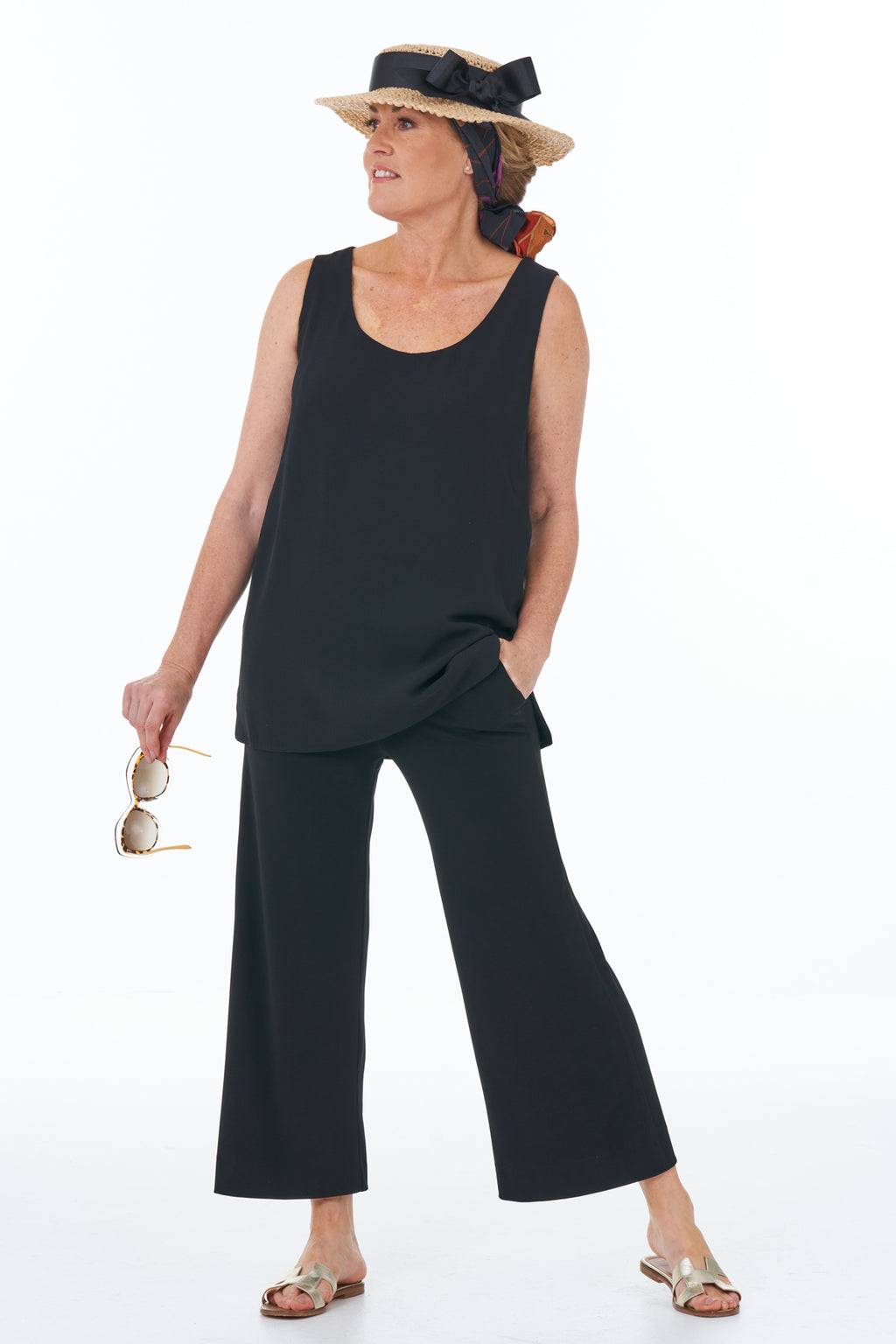 Casual Chic - Waffle Shirt in Black
