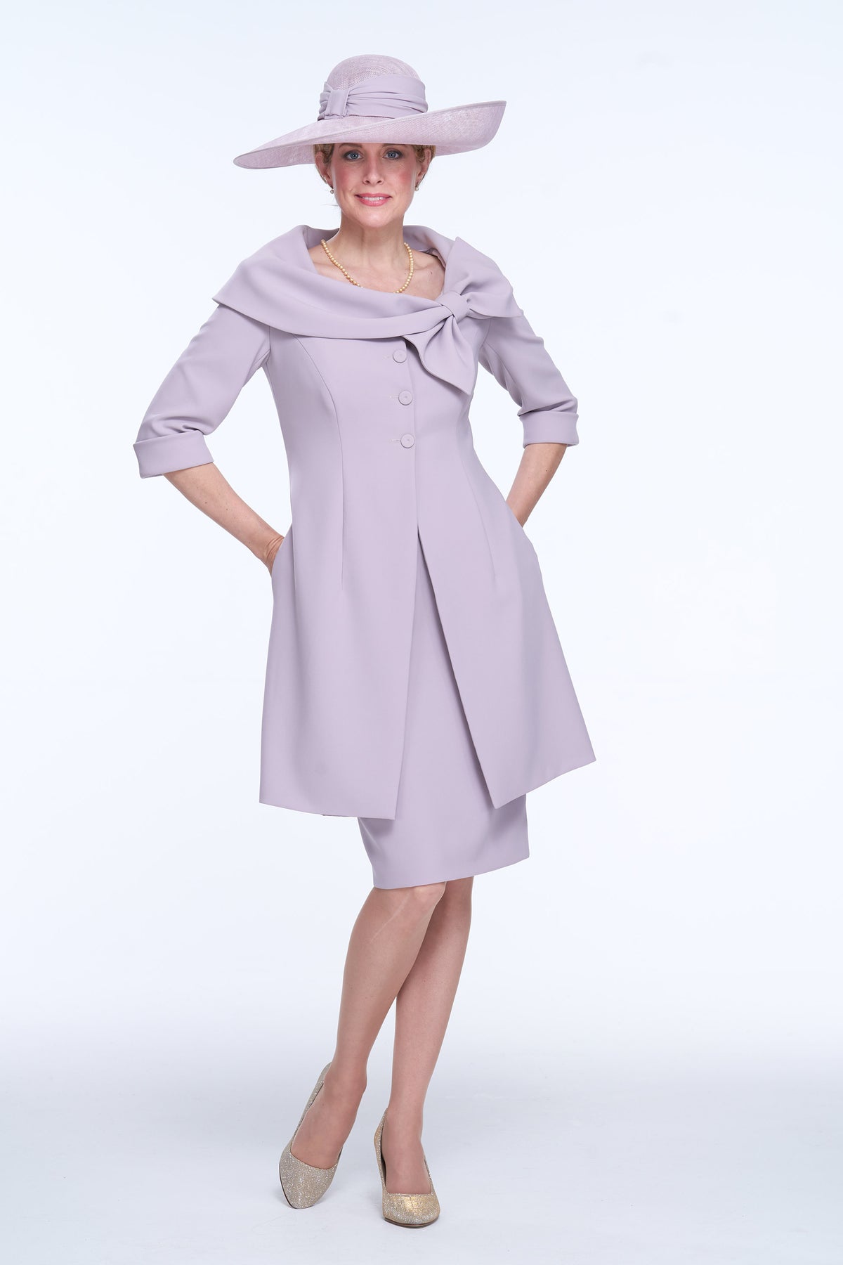 Occasion Wear - Bow Collar Coat and Dress