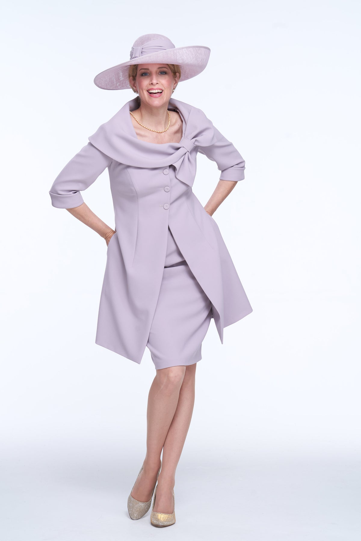 Occasion Wear - Bow Collar Coat and Dress