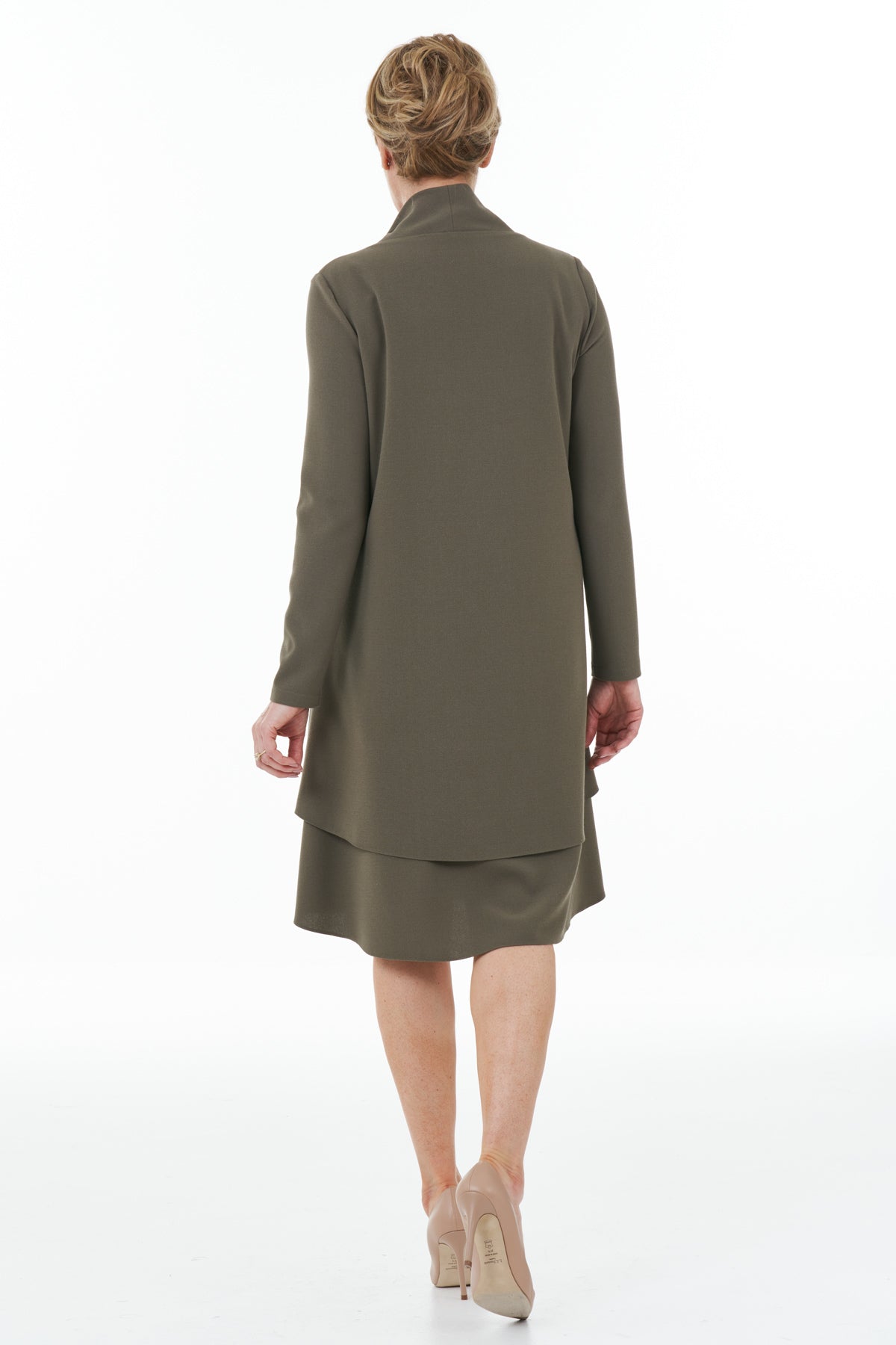 Casual Chic - Bow Neck Dress in Olive