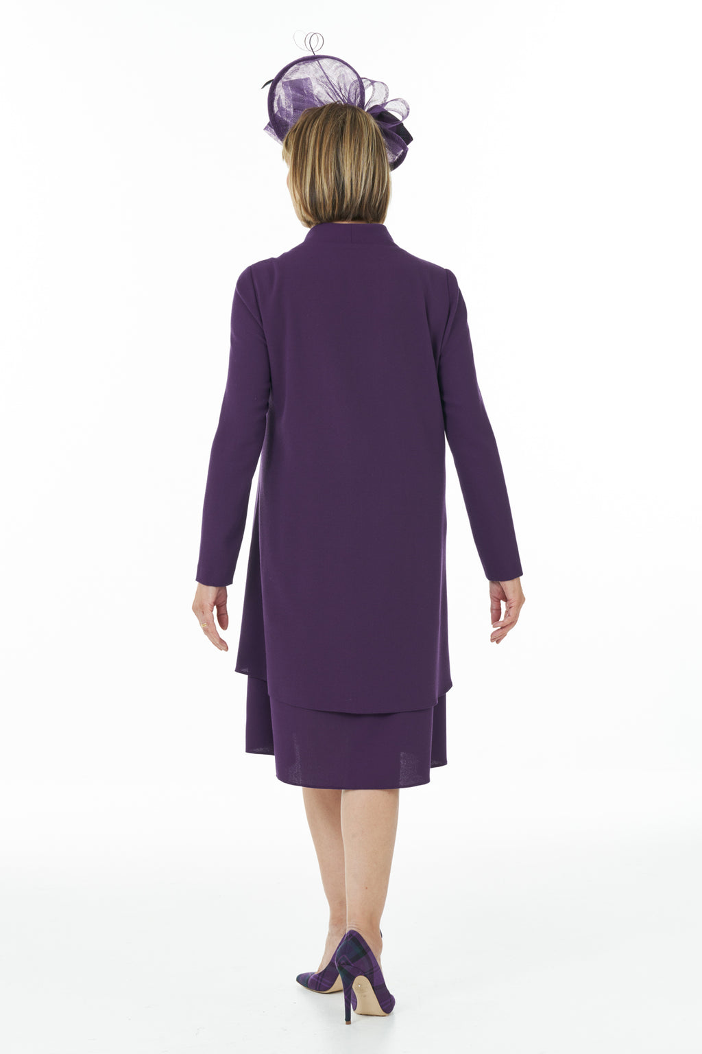 Casual Chic - Bow Neck Dress in Purple