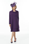 Bow Neck Dress in Purple