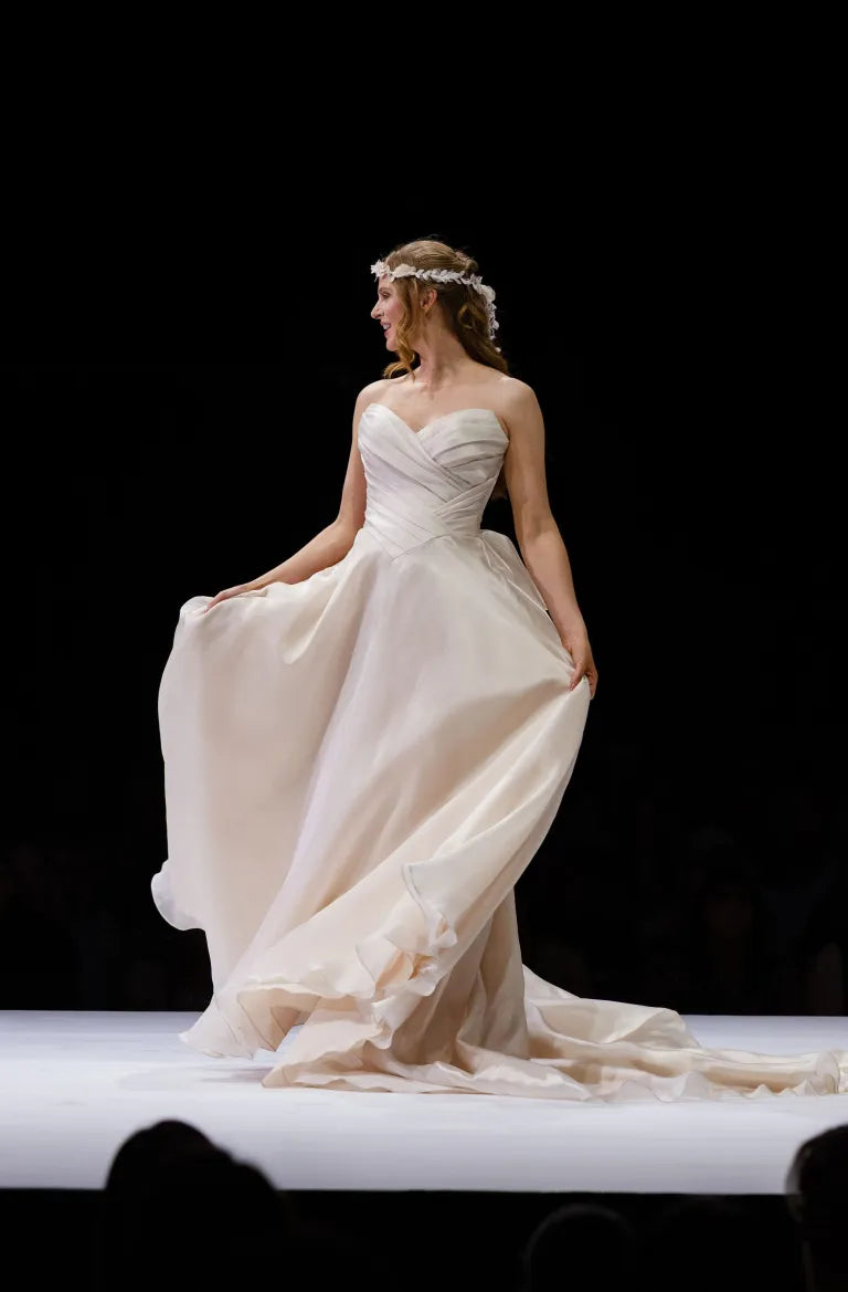Blush organza romantic wedding dress