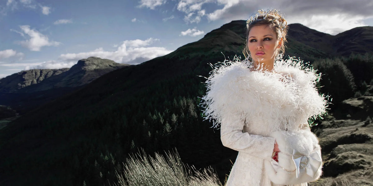 Feather wedding dress
