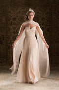 SALE Blush Pink Beaded Georgette Sweetheart Wedding Dress