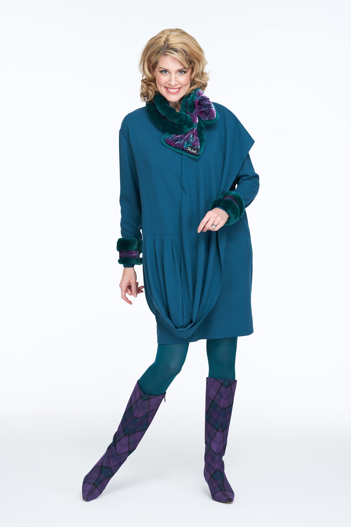 Short Drape Scarf Dress
