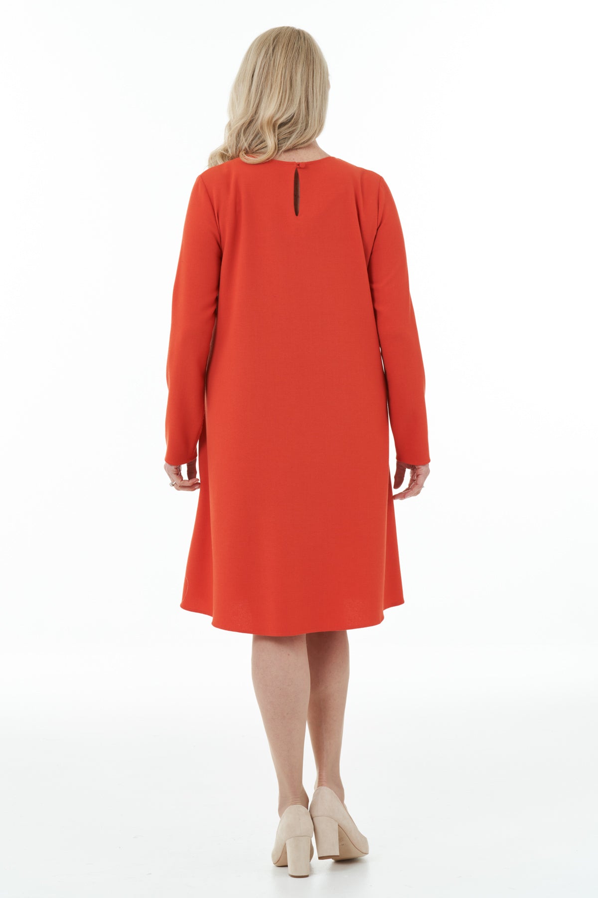Casual Chic - Open Front Contrast Dress in Orange and Mandarin