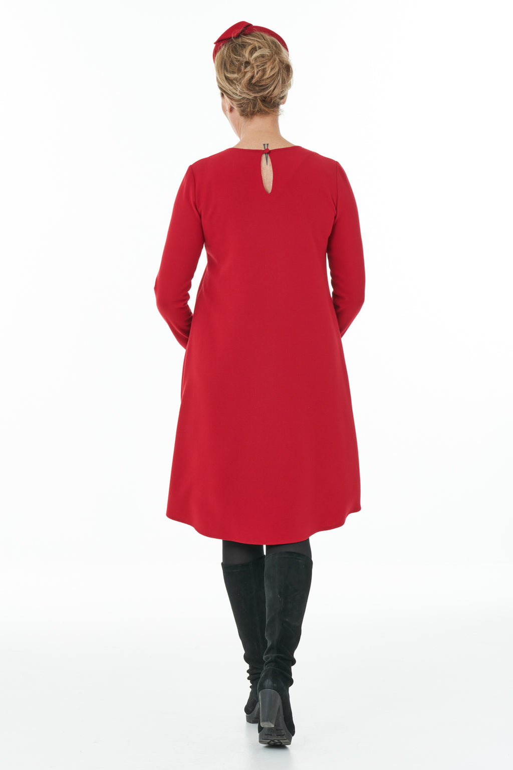 ARCHIVE SALE - Occasion Wear Open Front Contrast Dress - UK Size 12 - Red