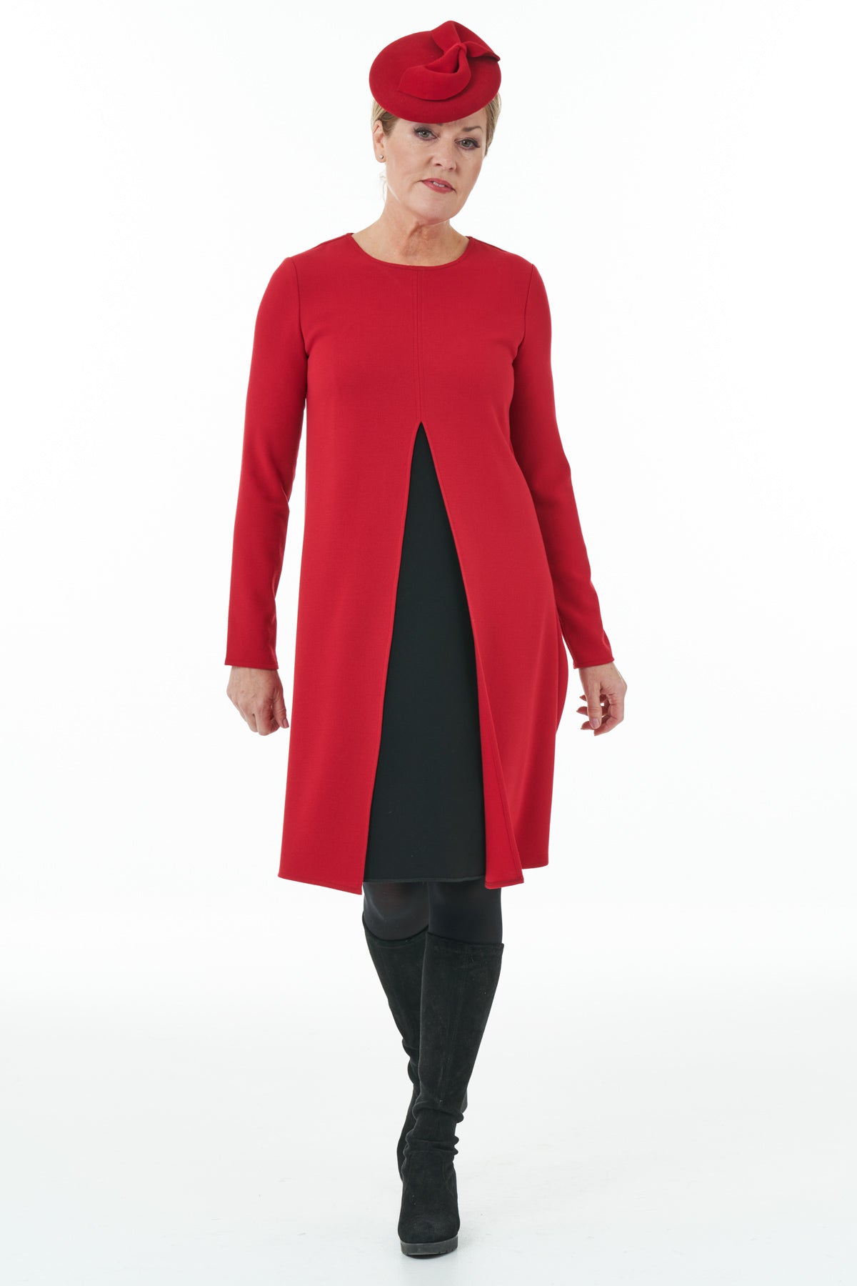 Open Front Contrast Dress
