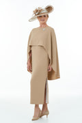 Long Side Slit Dress in Camel