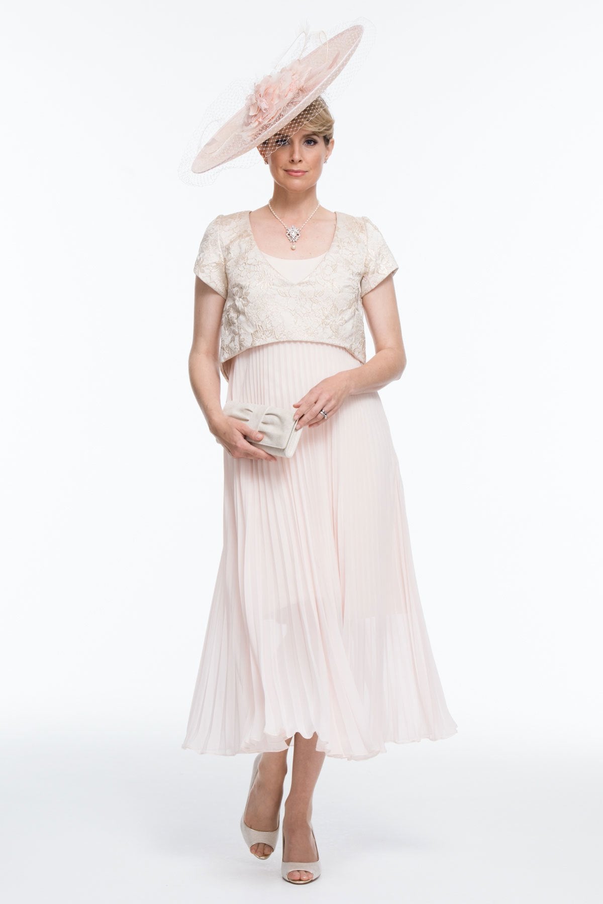 ARCHIVE SALE - Mother of the Bride Chiffon Sunray Pleat Dress Only  - UK Size 14