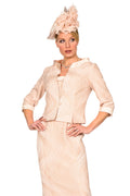 Sophisticated Dress and Open Collar Tailored Jacket in Jacquard