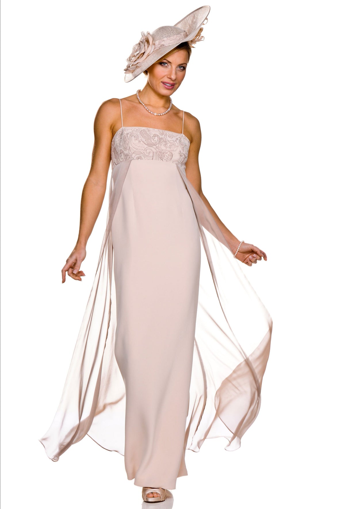 ARCHIVE SALE - Longline Fitted Dress with Organza Flare and Matching Cropped Jacket - UK Size 10