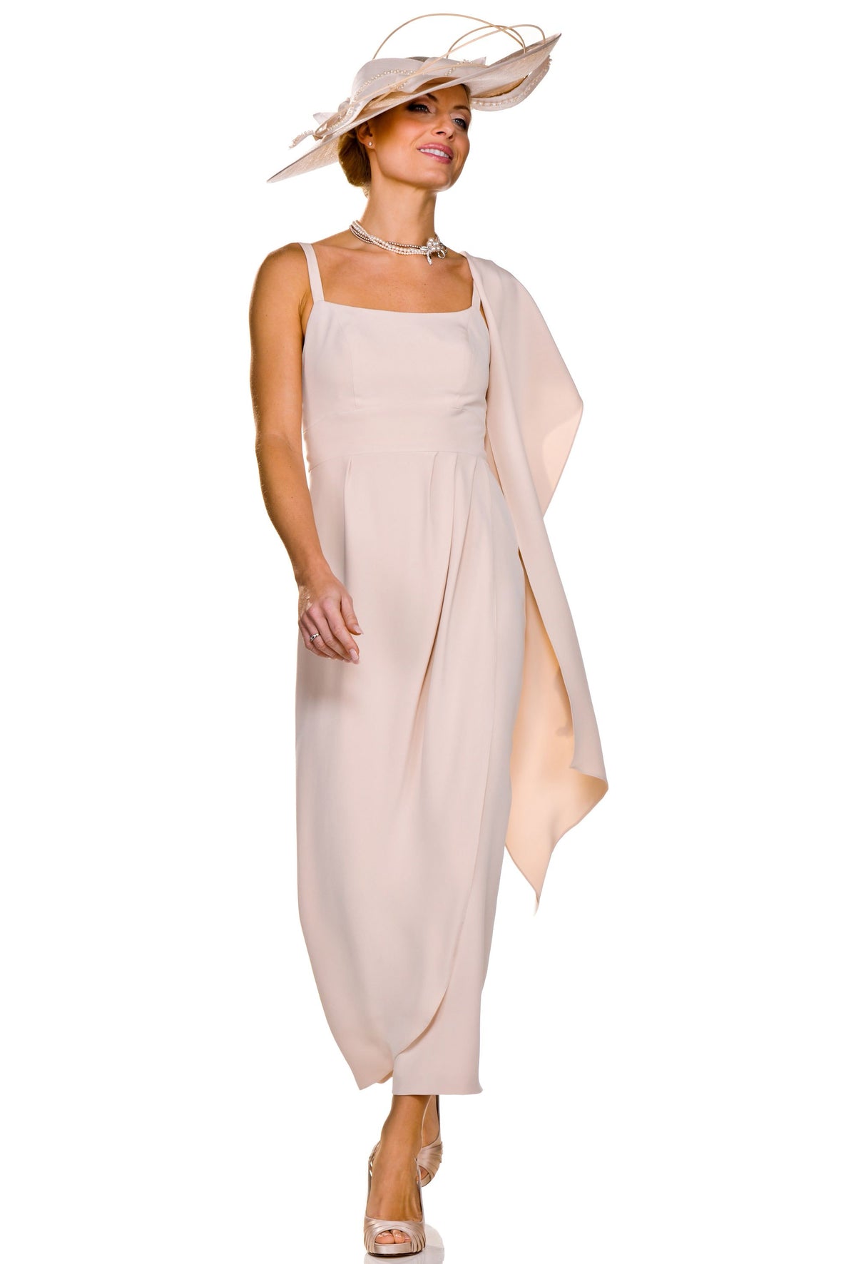 Couture - Mother of the Bride or Groom - Flattering Silk Dress, Jacket and Stole Outfit