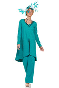 Modern Embroidered Coat and Trouser Outfit