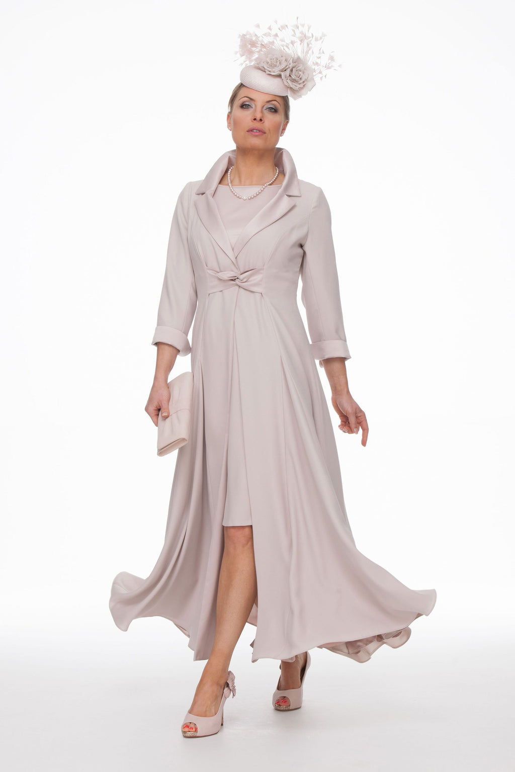 Occasion Wear - Crepe and Satin Coat and Dress