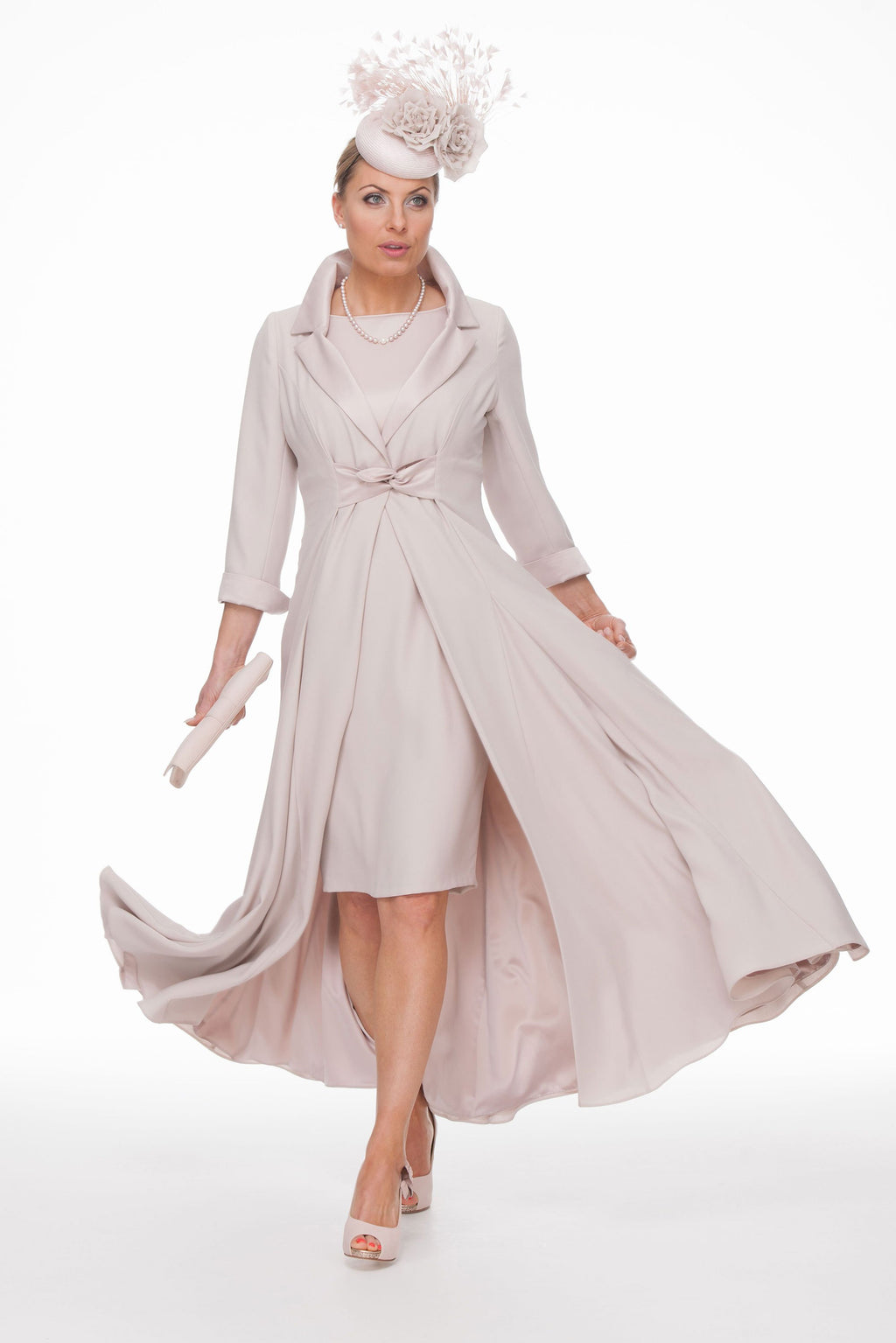 Occasion Wear - Crepe and Satin Coat and Dress