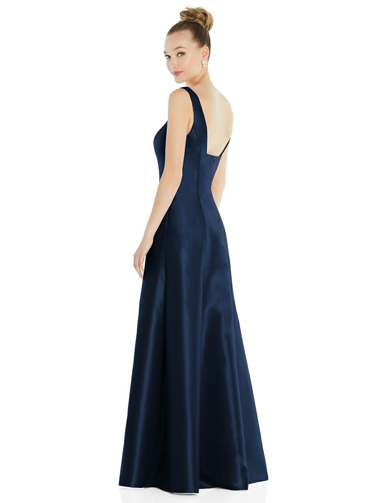 Alfred Sung Bridesmaid Evening Dress - Style D826 - Midnight Blue with pockets