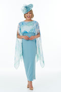 Long Side Slit Dress in Duck Egg