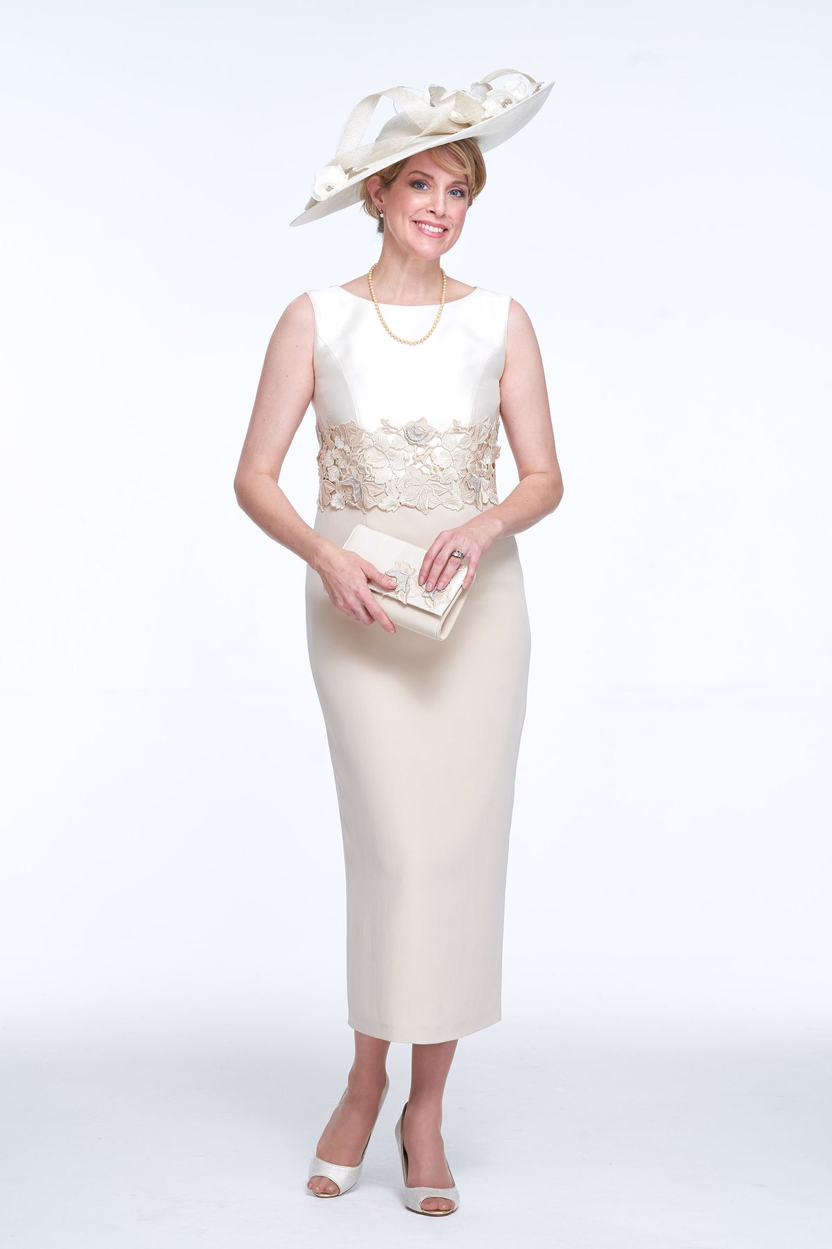 Occasion Wear - Elegant Coat and Dress with Guipure Detail