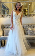 SALE - V-Neck Sleeveless Dress and Flowing Tulle Skirt