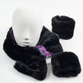 Black Faux Fur with ByStorm Velvet Tartan Collar and Cuffs